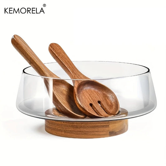 1PCS Glass Salad Bowl Set
